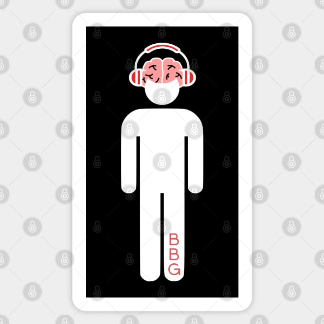 Big Brain Gamer White Sticker by felixbunny